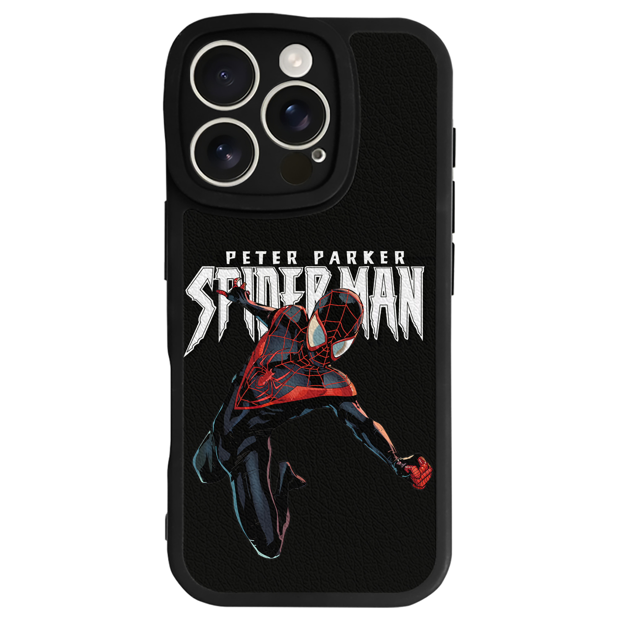 （画像用） Spider Man スパイダーマン 【iPhone 16シリーズ対応】シリコンスマホケース（レザー調） 材質：シリコン